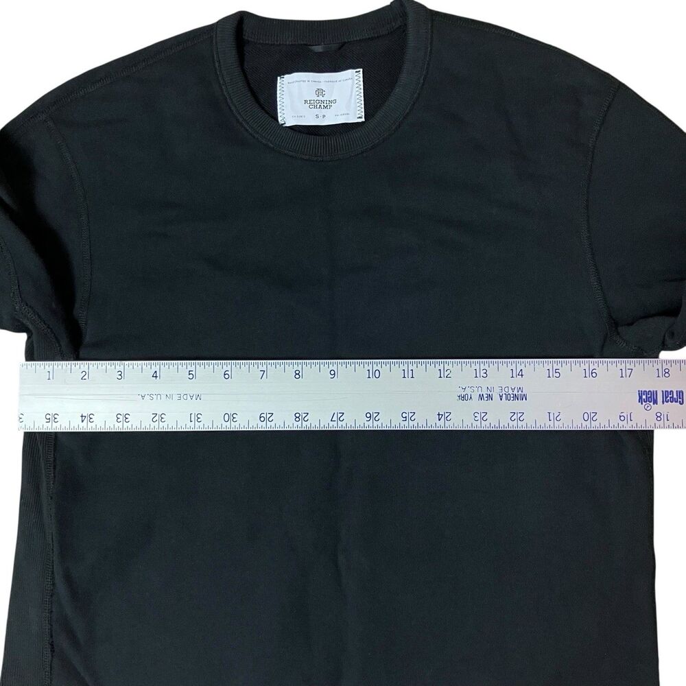 Reigning Champ Mens S Black‎ Cotton Crewneck Sweatshirt Logo Athletic Streetwear - Picture 6 of 12